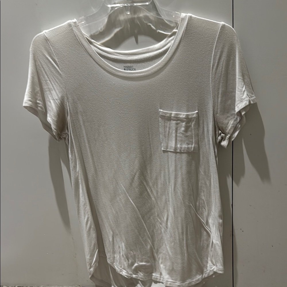 Market & Spruce White Relaxed Short Sleeve T-Shirt